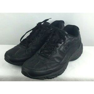 Fila Mens Slip Resistant Black Work Shoes Size 13M
